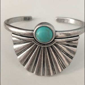 Lucky Brand Silver and Turquoise Cuff bracelet